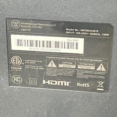 LOT 112B: Westinghouse - 58" Class LED 4K UHD Smart Roku TV - Model WR58UX4019