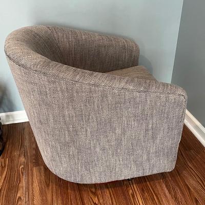 LOT 115M: Two Swivel / Rolling Club Chairs + Metal Accent Table