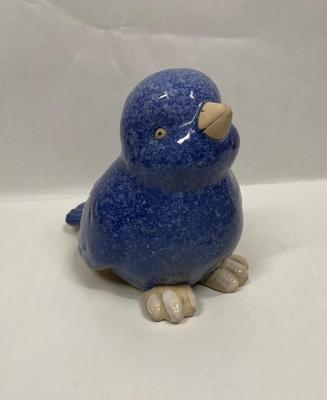 Large Ceramic Pottery Blue Bird Baby Birdie figurine Statue inside or outside