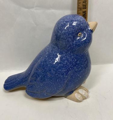 Large Ceramic Pottery Blue Bird Baby Birdie figurine Statue inside or outside