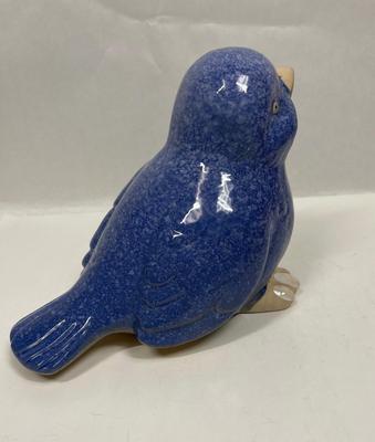 Large Ceramic Pottery Blue Bird Baby Birdie figurine Statue inside or outside