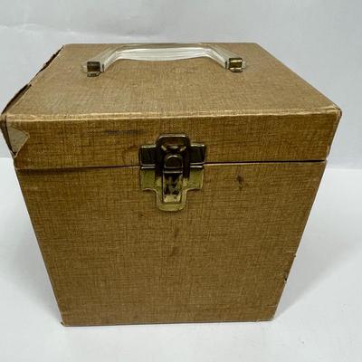 Lots of 45 rpm vinyl records in case - rare labels, yellow vinyl, green vinyl, Beatles, Walt Disney, Little Richard, etc