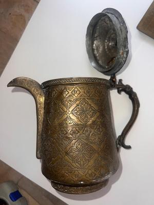 Lot of Seven including Antique 19C Islamic-Kashmir Coffee Pot
