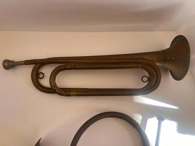 Lot of Two Vintage Brass Musical Horns
