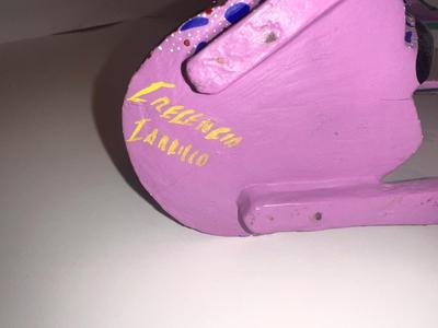 Oaxaca Wood Carving Seal with Fish Signed Inecencio Carrillo Signed by Artist