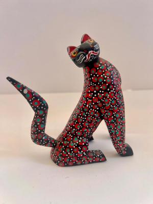 Mexican Folk Art Oaxacan Wood Carving Multi Color Signed Carlos Jarquin Figurine