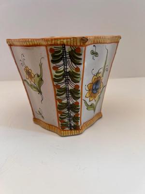 Vintage Earthenware Italian Flower Pot 4.5" tall