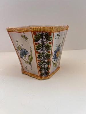 Vintage Earthenware Italian Flower Pot 4.5" tall