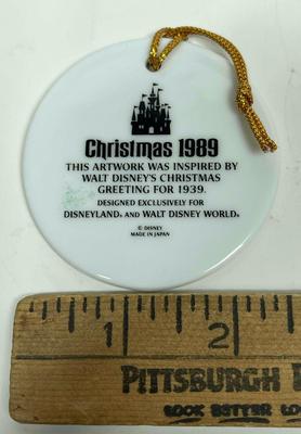 Vintage Ceramic Disney Christmas Ornaments 1988, 1989 and 1990