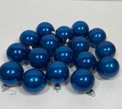 Vintage Lot of Mercury Glass Blue Christmas Ornaments