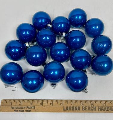 Vintage Lot of Mercury Glass Blue Christmas Ornaments