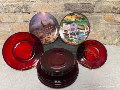 Collector plates & ruby red plates
