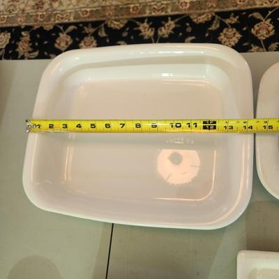 Corningware Lot Cornflower Platter, 2 Casseroles. 1 over dish