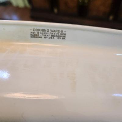 Corningware Lot Cornflower Platter, 2 Casseroles. 1 over dish