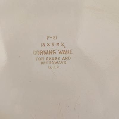 Corningware Lot Cornflower Platter, 2 Casseroles. 1 over dish