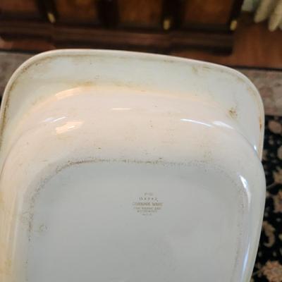 Corningware Lot Cornflower Platter, 2 Casseroles. 1 over dish