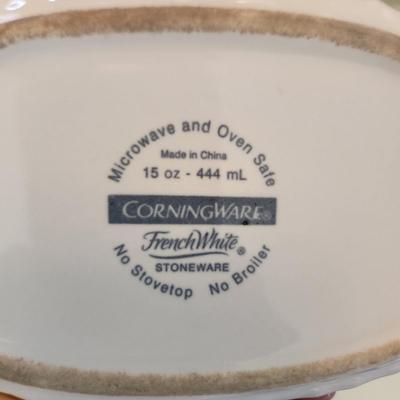 Corningware Lot Cornflower Platter, 2 Casseroles. 1 over dish