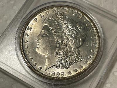 1899-O BRILLIANT UNCIRCULATED CONDITION MORGAN SILVER DOLLAR (COIN-1) FROM AN OLDTIME ESTATE. FREE DOMESTIC SHIPPING.