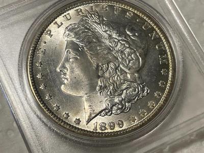 1899-O BRILLIANT UNCIRCULATED CONDITION MORGAN SILVER DOLLAR (COIN-6) FROM AN OLDTIME ESTATE. FREE DOMESTIC SHIPPING.