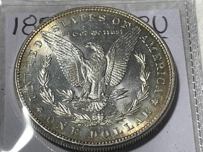1886 NICE ORIGINAL TONED UNCIRCULATED CONDITION MORGAN SILVER DOLLAR (COIN-7) FROM AN OLDTIME ESTATE. FREE DOMESTIC SHIPPING.