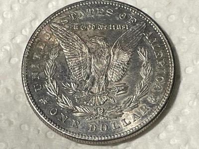 1878-S AU/UNCIRCULATED CONDITION W/CLEANED REVERSE MORGAN SILVER DOLLAR AS PICTURED. FREE DOMESTIC SHIPPING.