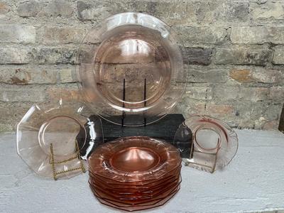 Pink depression glass
