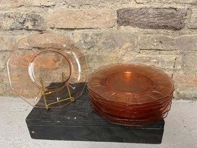 Pink depression glass