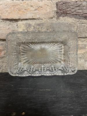 Pressed glass & sweet little chipped teacup