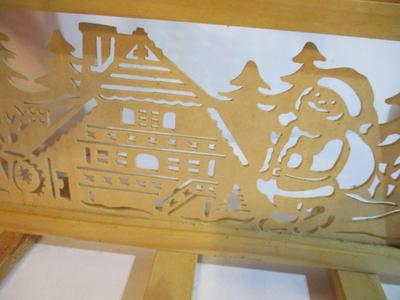 Lighted Grapevine Angel & Candle Arch Christmas Scene