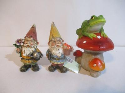 7 Resin Garden Gnomes & Mushroom