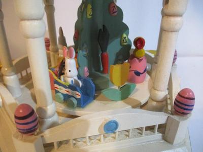 Vintage Easter Go Round 3 Tier Candle Rotating Carousel