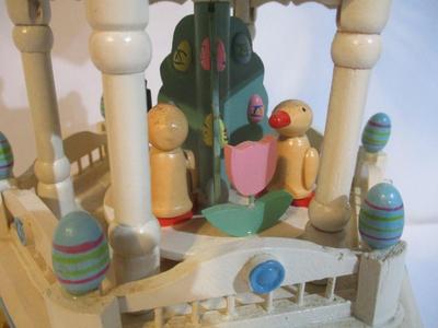 Vintage Easter Go Round 3 Tier Candle Rotating Carousel