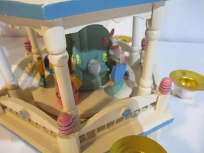 Vintage Easter Go Round 3 Tier Candle Rotating Carousel