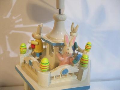 Vintage Easter Go Round 3 Tier Candle Rotating Carousel