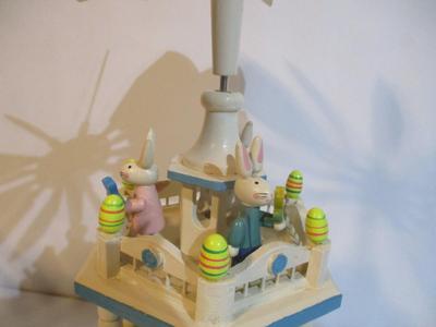 Vintage Easter Go Round 3 Tier Candle Rotating Carousel
