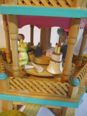 Vintage Happy Birthday Go Round 3 Tier Candle Rotating Carousel