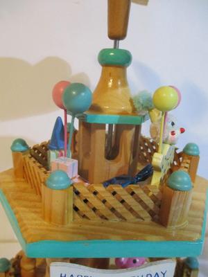 Vintage Happy Birthday Go Round 3 Tier Candle Rotating Carousel