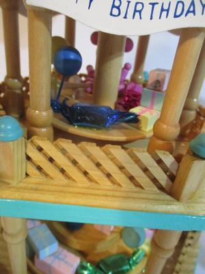 Vintage Happy Birthday Go Round 3 Tier Candle Rotating Carousel