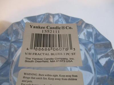 18 - New Yankee Candle Fractal Blue Candle Holders #156