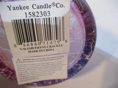 17 - New Yankee Candle Amethyst Crackle Candle Holders #157