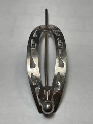 Vintage Large Sterling Silver TAXCO Jewelry Hair Bun Barrette Hair Holder in VG Preowned Condition. FREE DOMESTIC SHIPPING.