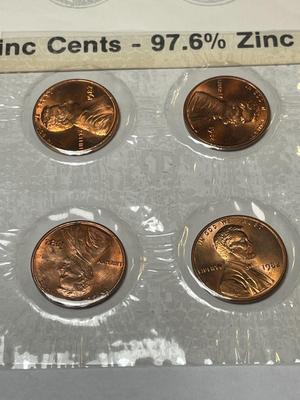 1982 Lincoln Cent 7-Coin Large & Small Date Varieties Set in Uncirculated Condition as Pic'd.