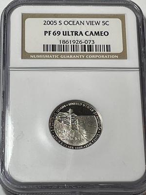 NGC 2005-S PF69 Ultra Cameo Ocean View Commemorative 5c Nickel as Pictured.