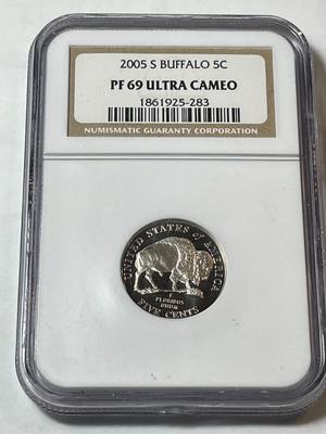 NGC 2005-S PF69 Ultra Cameo Bison Commemorative Buffalo 5c Nickel as Pictured.