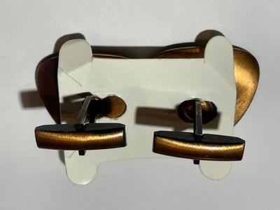 Vintage "Kim" Designer Copper Buddha Cufflinks in New Never Used Condition as Pictured.