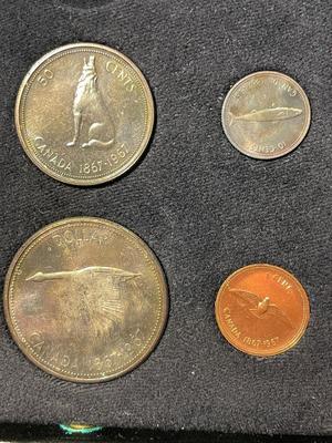 (1867-1967) Canadian Confederation Centennial 6-Coin Proof-like Presentation Set (No Gold Coin) as Pictured.