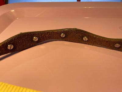 Vintage Southwest Brown Leather up to 40" Long w/Silver-tone Applications Preowned from an Estate as Pictured.