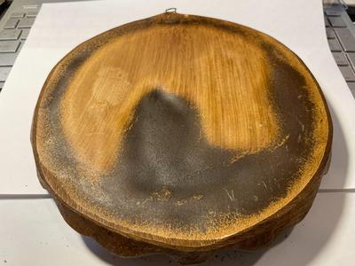 Vintage German Rothenburg Village Carved Wood Composite Plate Hand-Painted 8" Diameter.