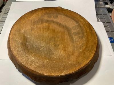 Vintage Scarce German Hitler's Eagle Nest Hideaway Carved Wood Composite Plate Hand-Painted 9" Diameter.