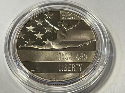 1992-S Gymnast Olympic Commemorative Clad Half Dollar PROOF as Pictured.